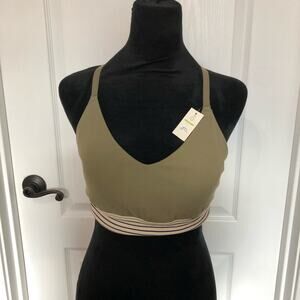 New Aerie Offline Intimates Crossback Green Sports Bra Size Large‎ Supportive